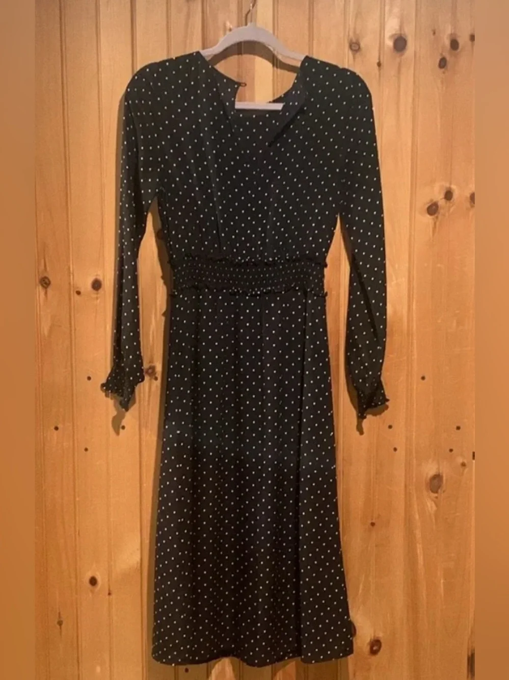 SEZANE Louisa silk polka dot midi dress - Picture 7 of 9